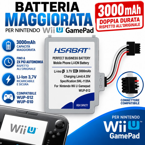 Batteria 3000mah maggiorata - 3000mah,
